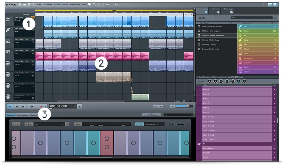 Musikprogramm MAGIX Music Maker Screen